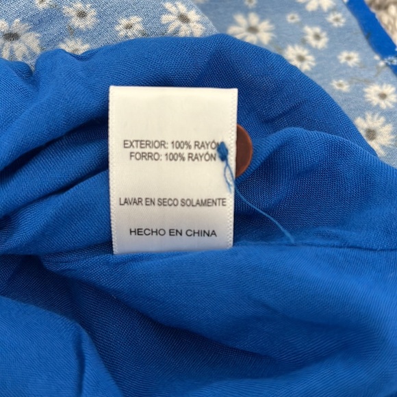 Vici Sky to Moon Deep Dive Button Down Blue Floral Babydoll Dress New - Picture 12 of 14